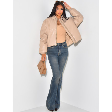 Veste courte en similicuir