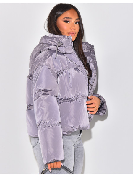 Doudoune courte à capuche