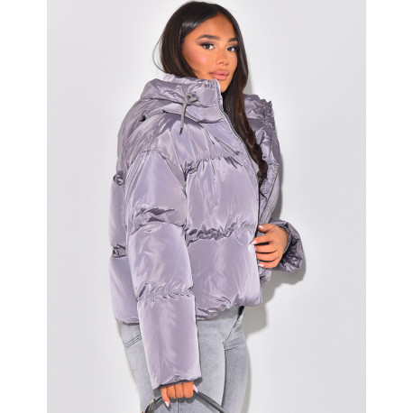 Doudoune courte à capuche