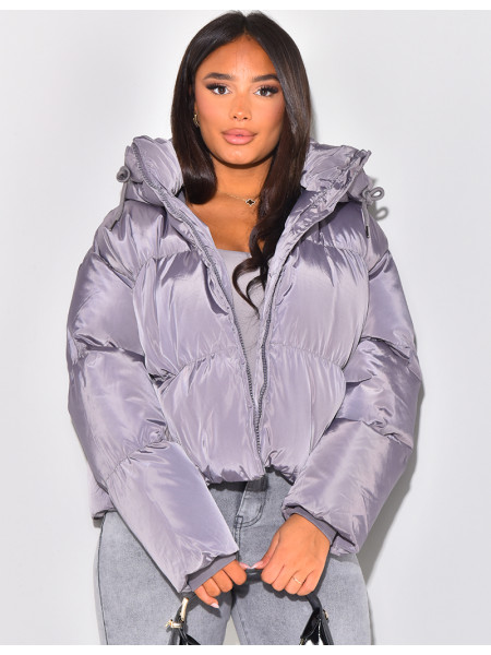 Doudoune courte à capuche