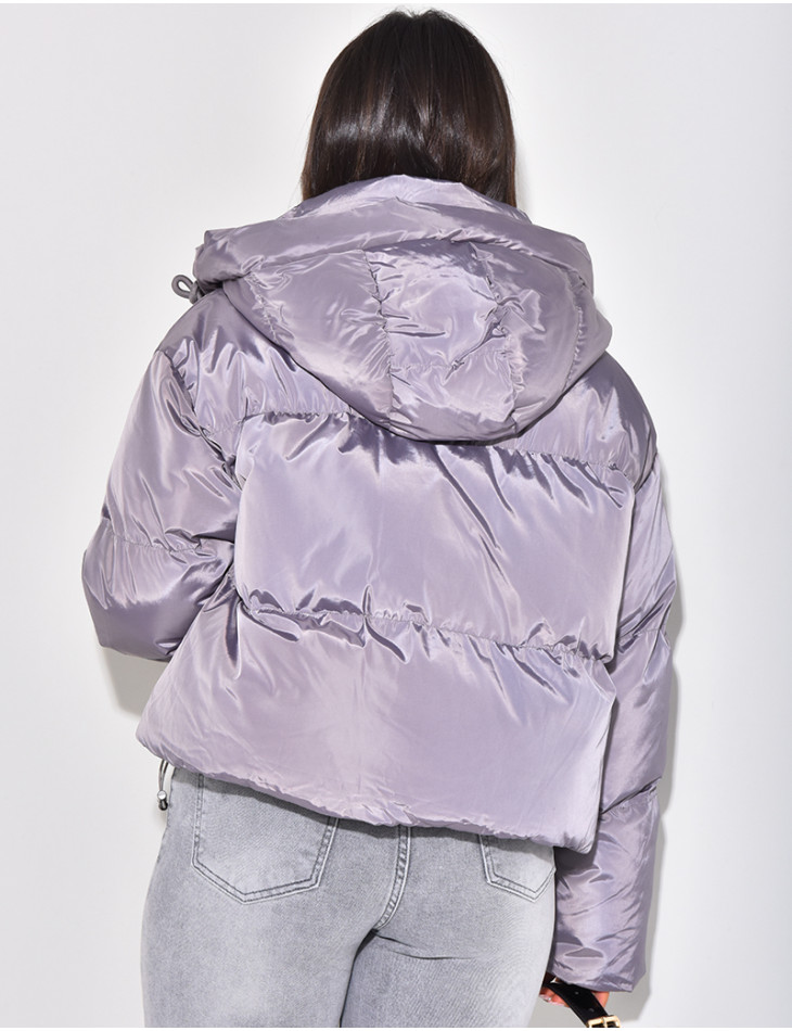 Doudoune courte à capuche