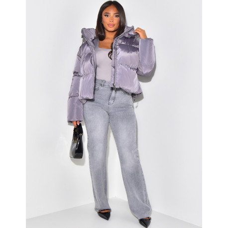 Doudoune courte à capuche