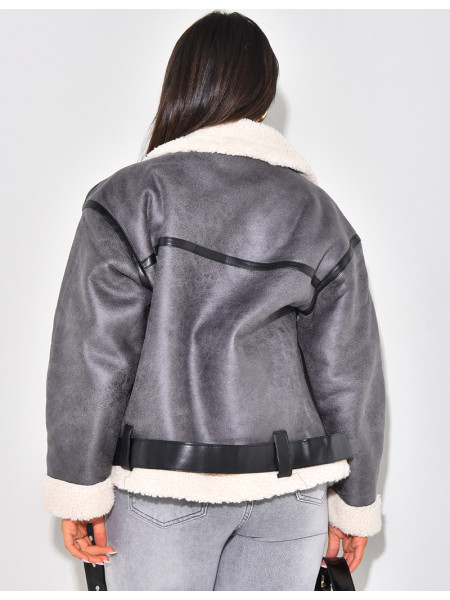 Bombardier intérieur en peau de mouton