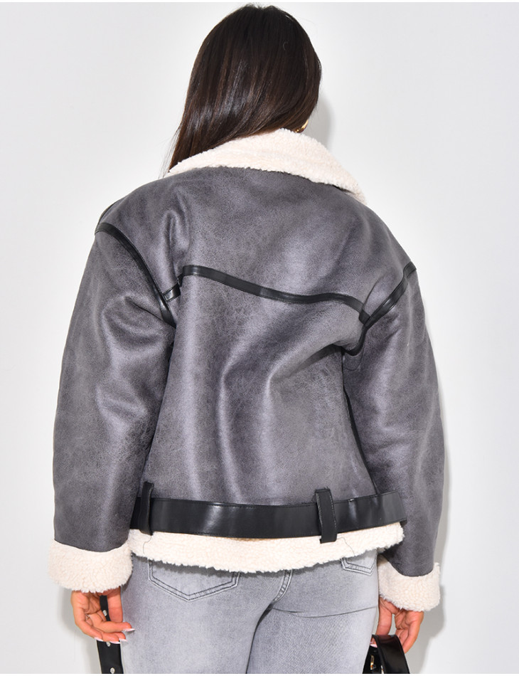 Bombardier intérieur en peau de mouton