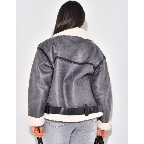 Bombardier intérieur en peau de mouton