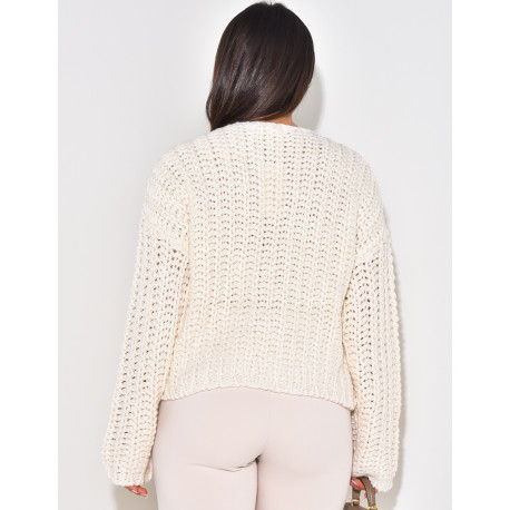 Weste aus Wolle mit goldenen Blumenknöpfen