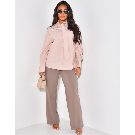 Chemise chinée à cravate