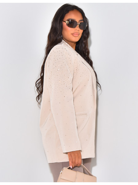 Blazer oversize à strass