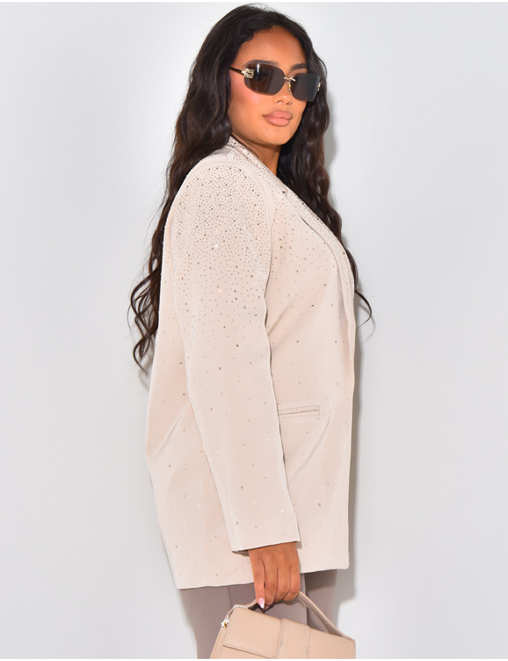 Blazer oversize à strass