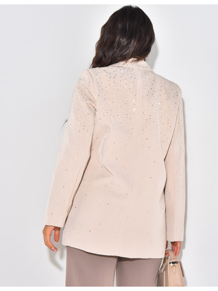 Blazer oversize à strass