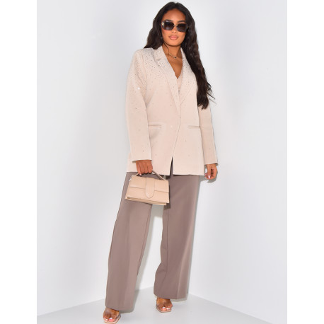 Blazer oversize à strass