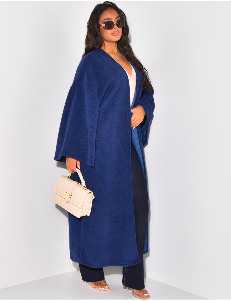 Kimono Élégant Femme Oversize Fluide avec Poches Invisibles – Gilet Long Taille Unique