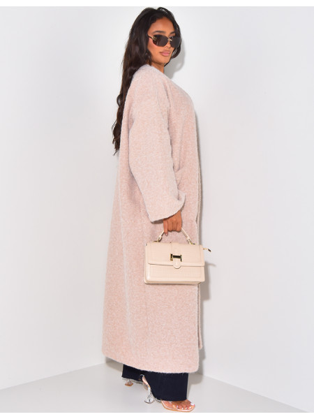 Oversized mottled wool coat