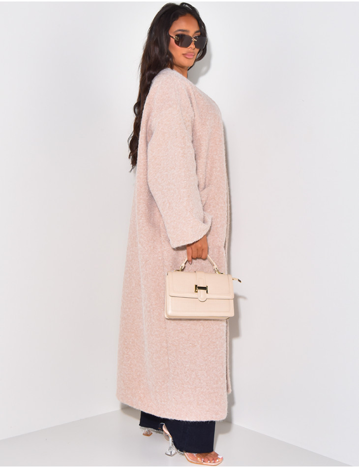 Oversized mottled wool coat
