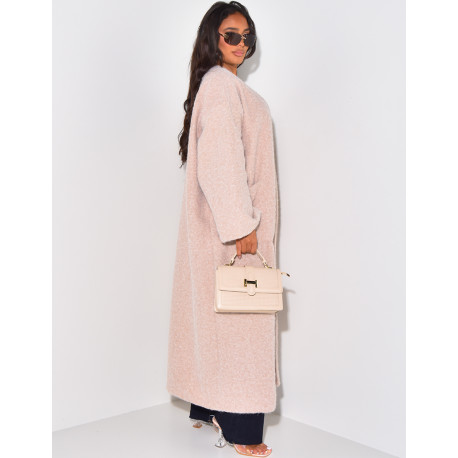Oversized mottled wool coat