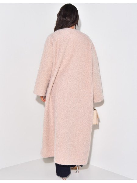Oversized mottled wool coat