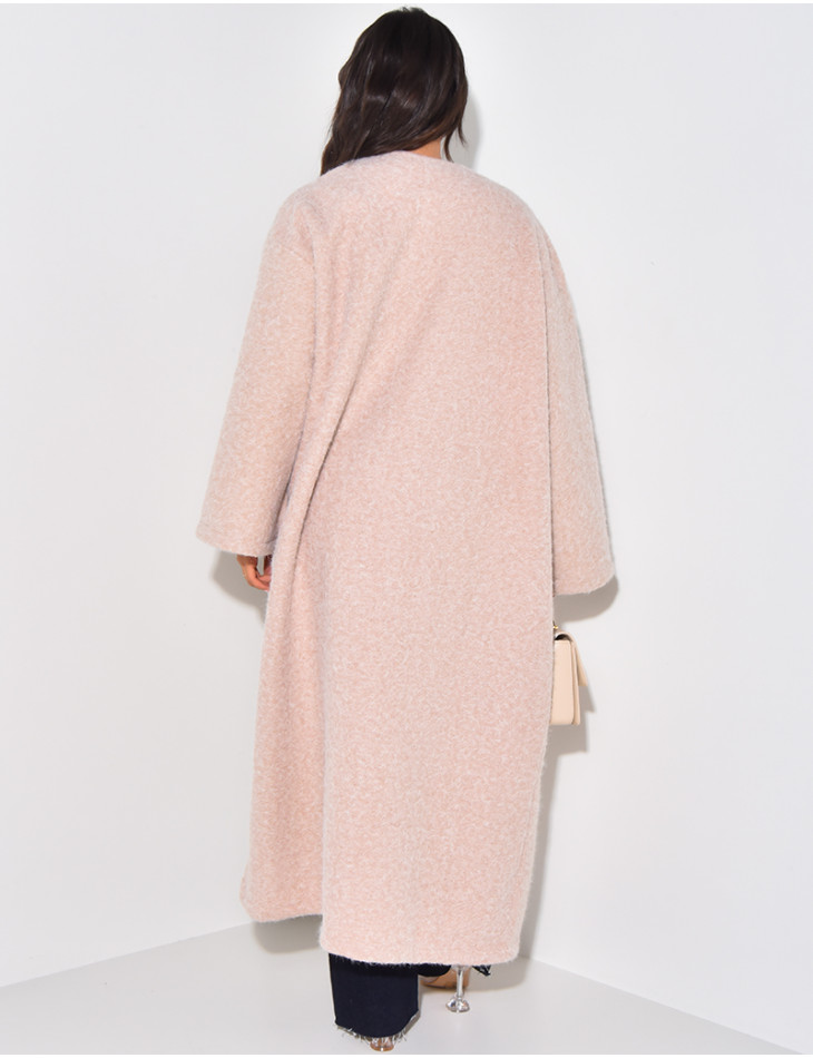 Oversized mottled wool coat