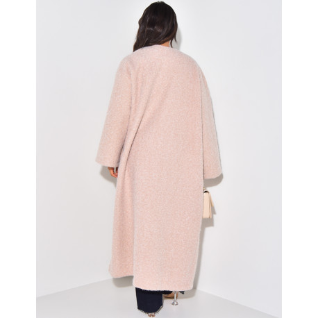 Oversized mottled wool coat