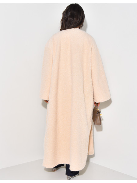 Oversized mottled wool coat