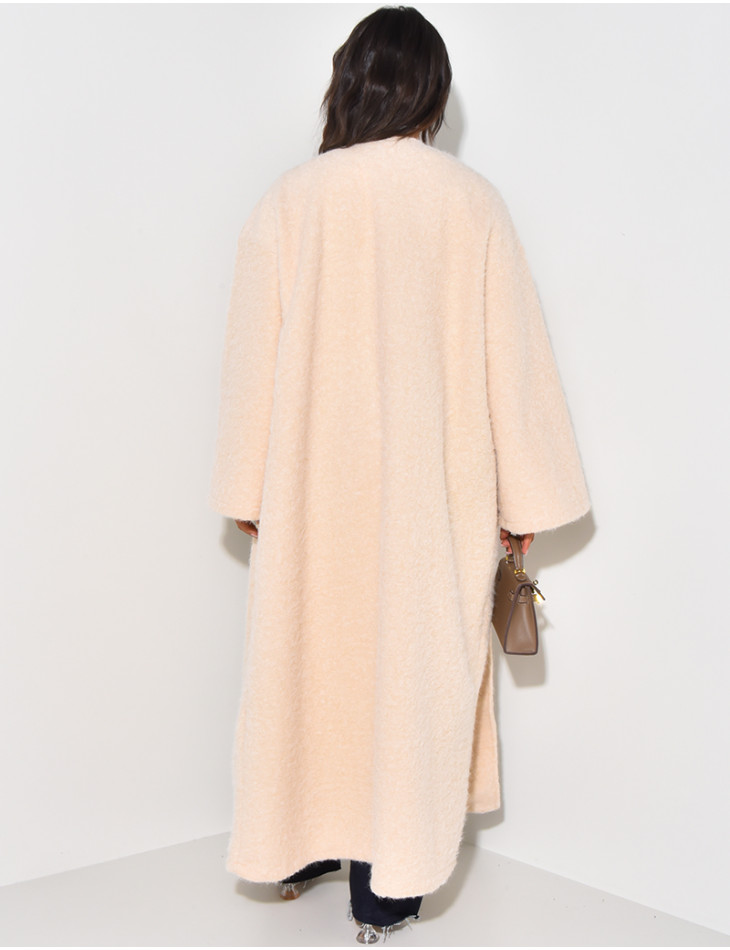 Oversized mottled wool coat