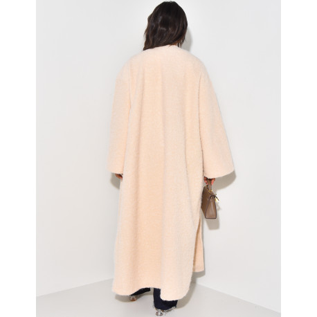 Oversized mottled wool coat