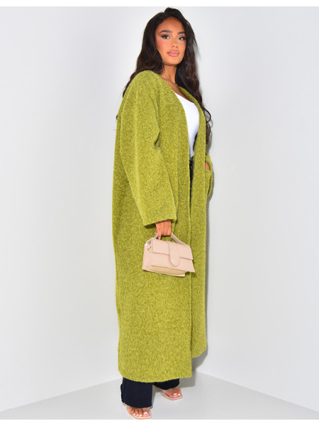 Oversized mottled wool coat