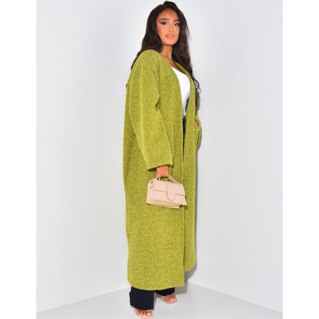 Oversized mottled wool coat