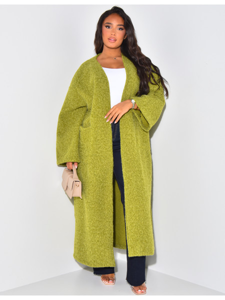Oversized mottled wool coat