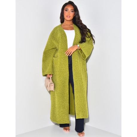 Oversized mottled wool coat