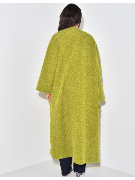 Oversized mottled wool coat