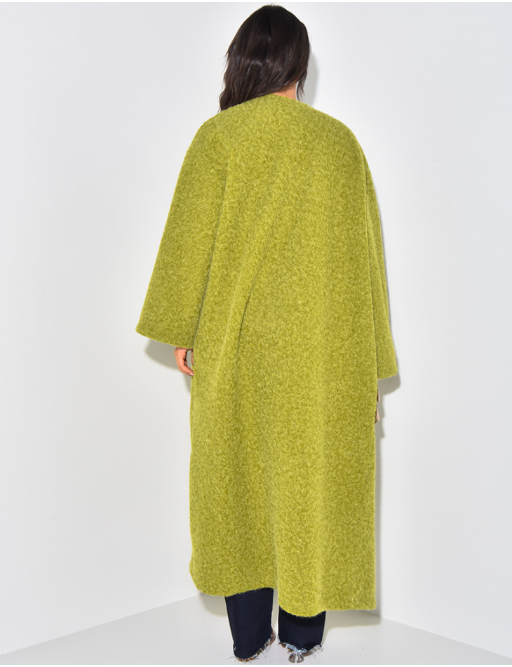 Oversized mottled wool coat