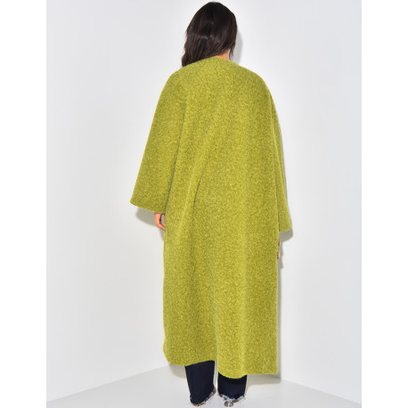 Oversized mottled wool coat