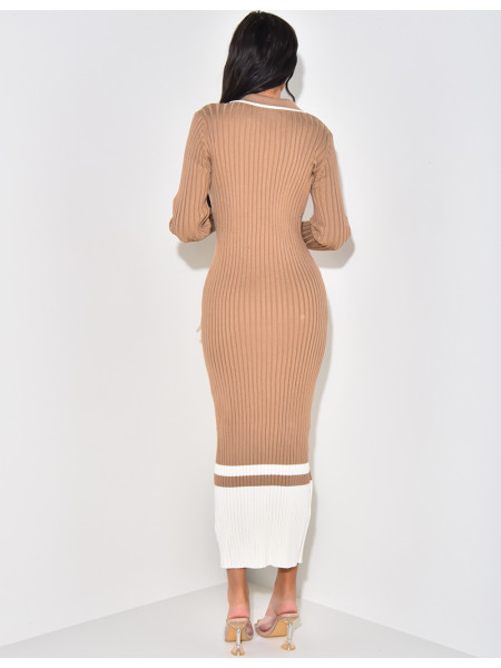 Long rib knit jumper dress