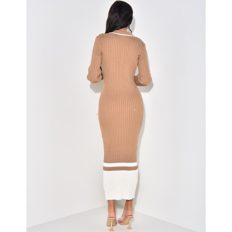 Long rib knit jumper dress