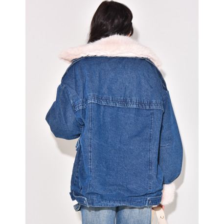 Gefütterte Oversize-Jeansjacke