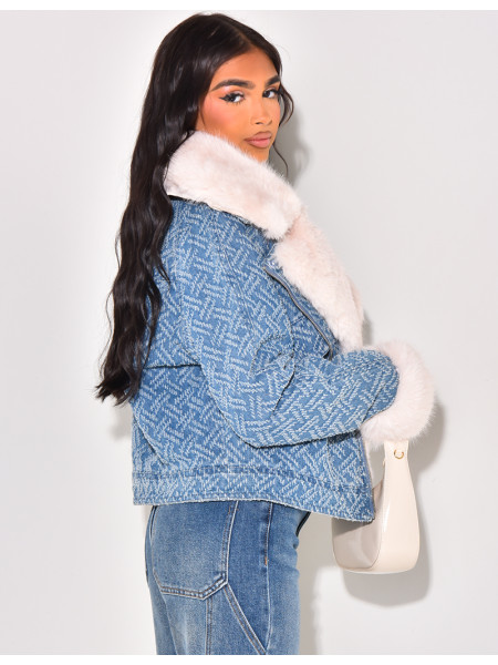 Veste en jeans et fourrure