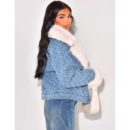 Veste en jeans et fourrure