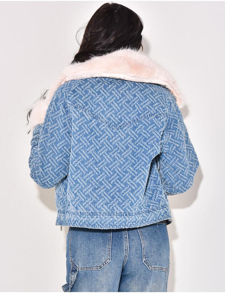 Veste en jeans et fourrure