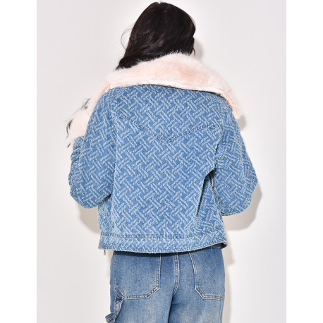 Veste en jeans et fourrure