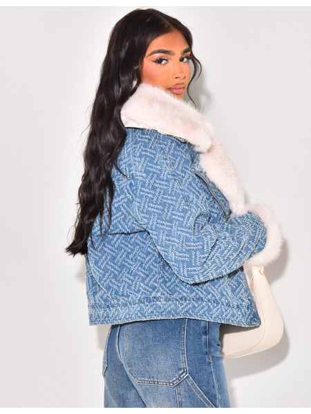 Veste en jeans et fourrure