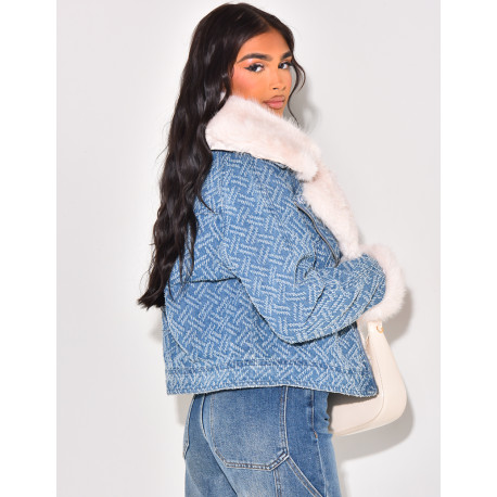 Veste en jeans et fourrure