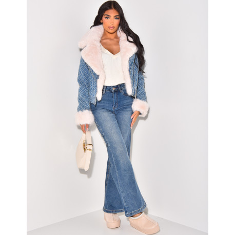 Veste en jeans et fourrure
