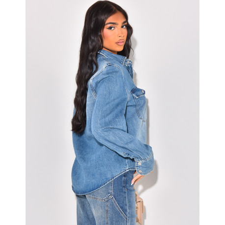 Vintage wash denim shirt