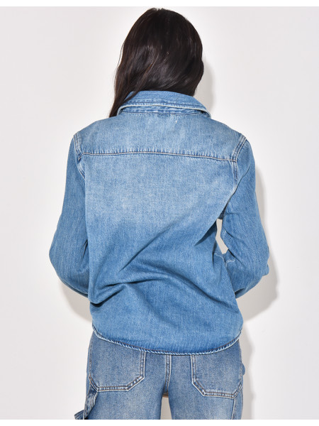 Vintage wash denim shirt