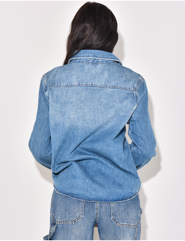 Vintage wash denim shirt