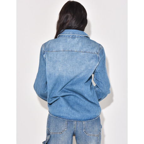Vintage wash denim shirt