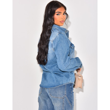 Vintage wash denim shirt