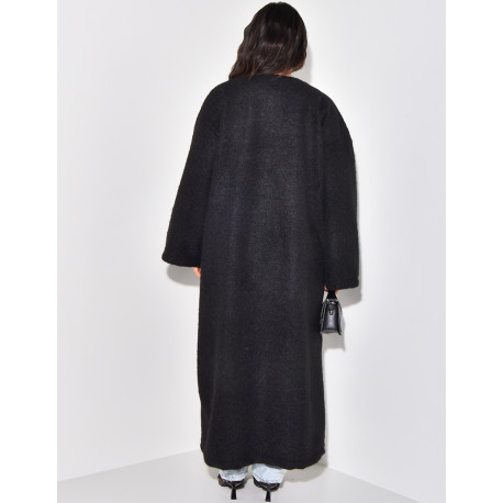Oversized mottled wool coat