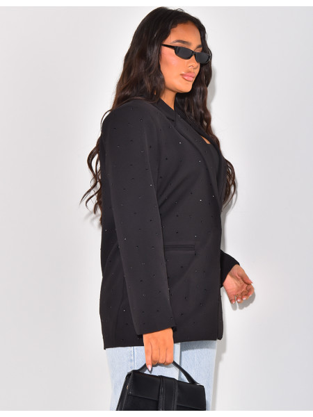 Blazer oversize à strass