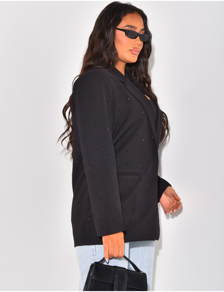 Blazer oversize à strass